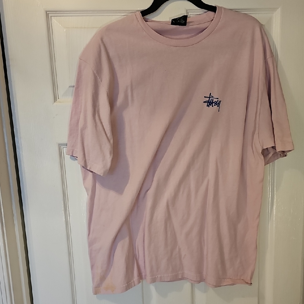 Stussy Pink Short Sleeve Tee Casual Cotton